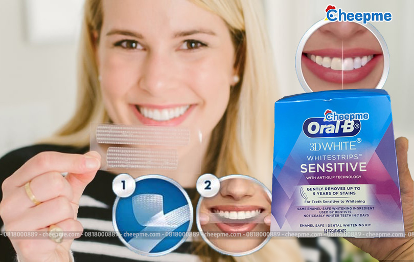 Cách dùng miếng dán trắng răng Oral-B 3DWhite