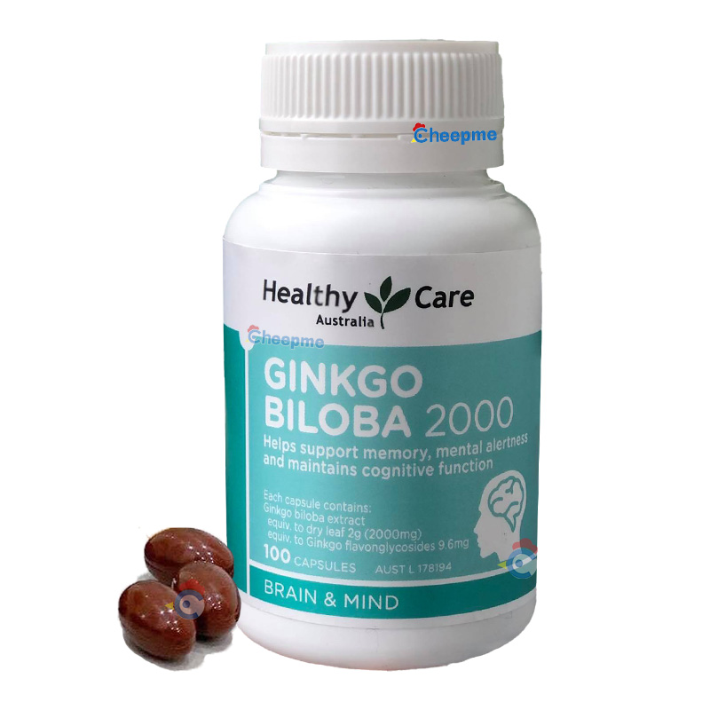 Thuốc bổ dưỡng não Healthy Care Ginkgo Biloba 2000 mãu mới