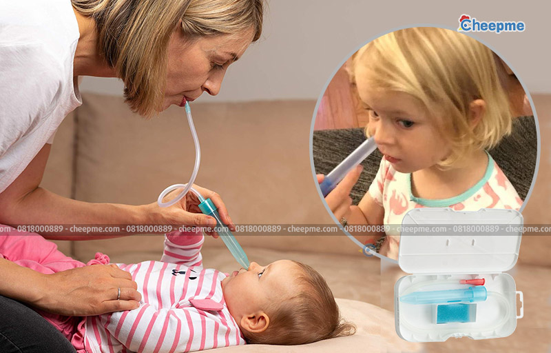 Cách dùng NoseFrida để hút mũi cho trẻ